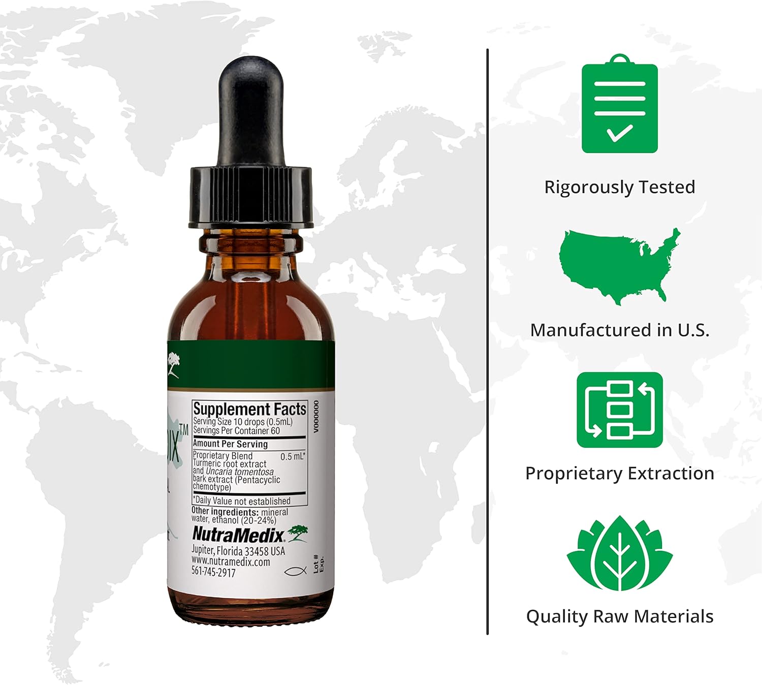 Liquid Mood Support Supplement with Cat's Claw & Turmeric Root - Stress & Emotional Balance - Herbal Extract Tincture