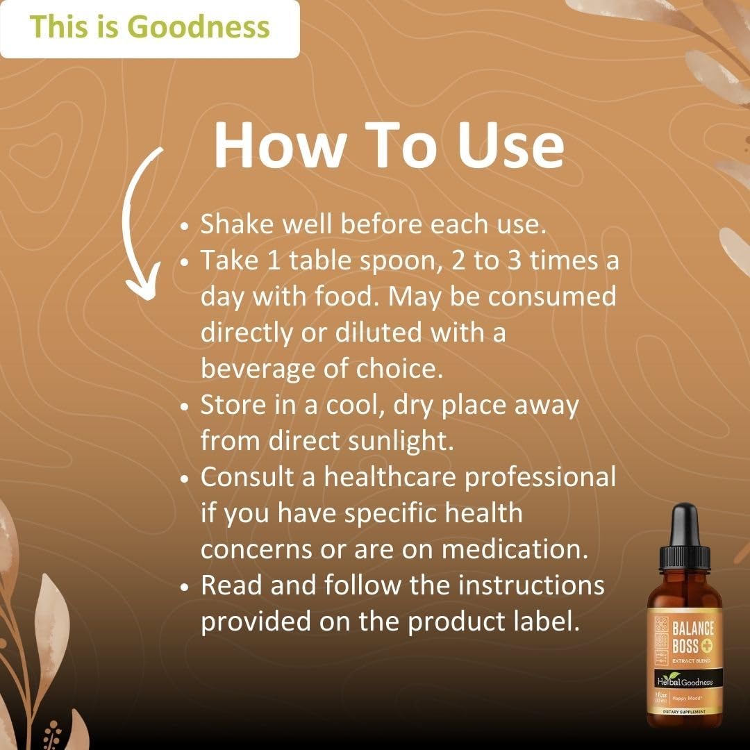 Liquid Mood Support Supplement with Rhodiola Rosea for Natural Calmness & Emotional Balance - 1 oz Bottle