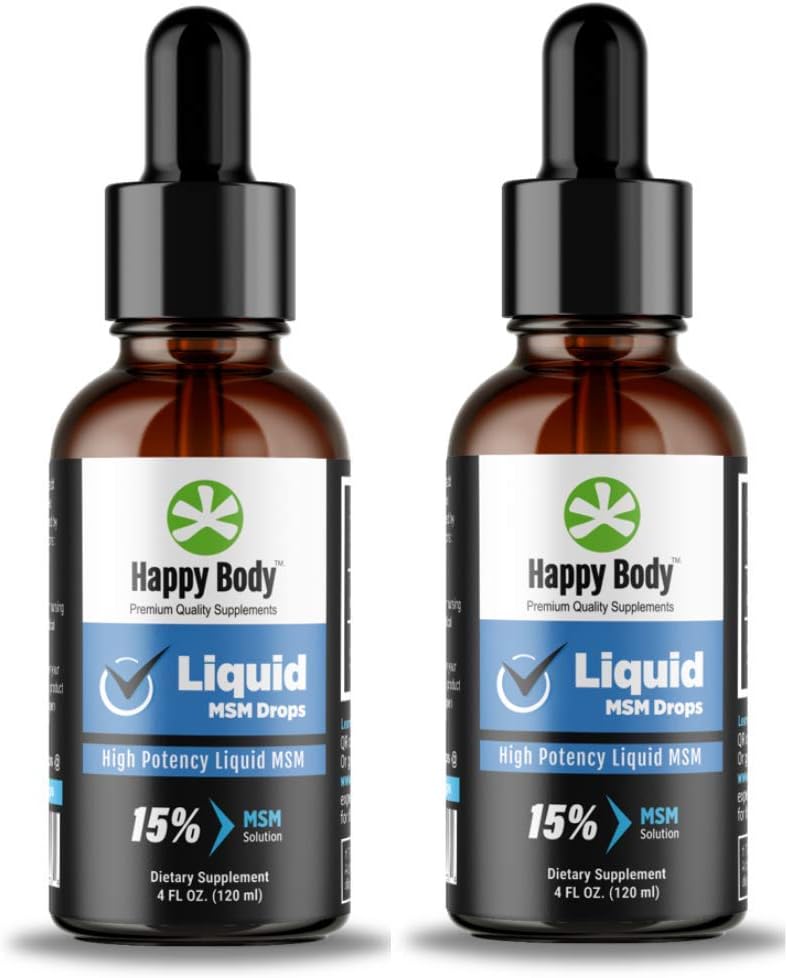 Liquid MSM Drops with Highest MSM Content | Ideal for Oral & Topical Use | 4 fl. oz Bottle (2 Pack)