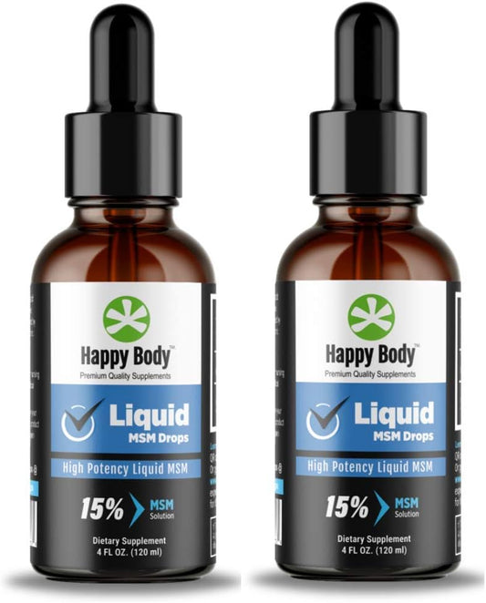Liquid MSM Drops with Highest MSM Content | Ideal for Oral & Topical Use | 4 fl. oz Bottle (2 Pack)