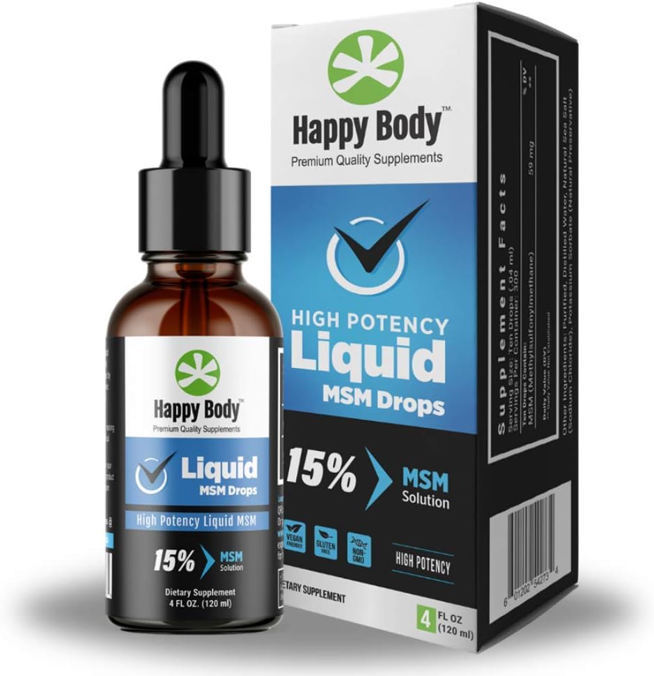 Liquid MSM Drops with Highest MSM Content | Ideal for Oral & Topical Use | 4 fl. oz Bottle (2 Pack)
