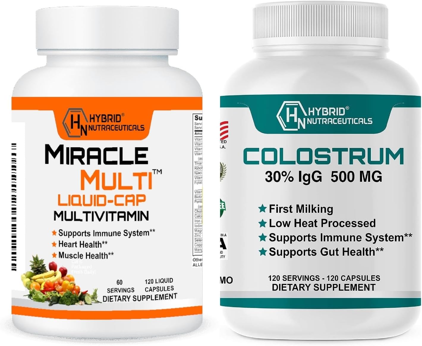 Liquid Multivitamin and Colostrum Capsules for Optimum Health and Immune Support