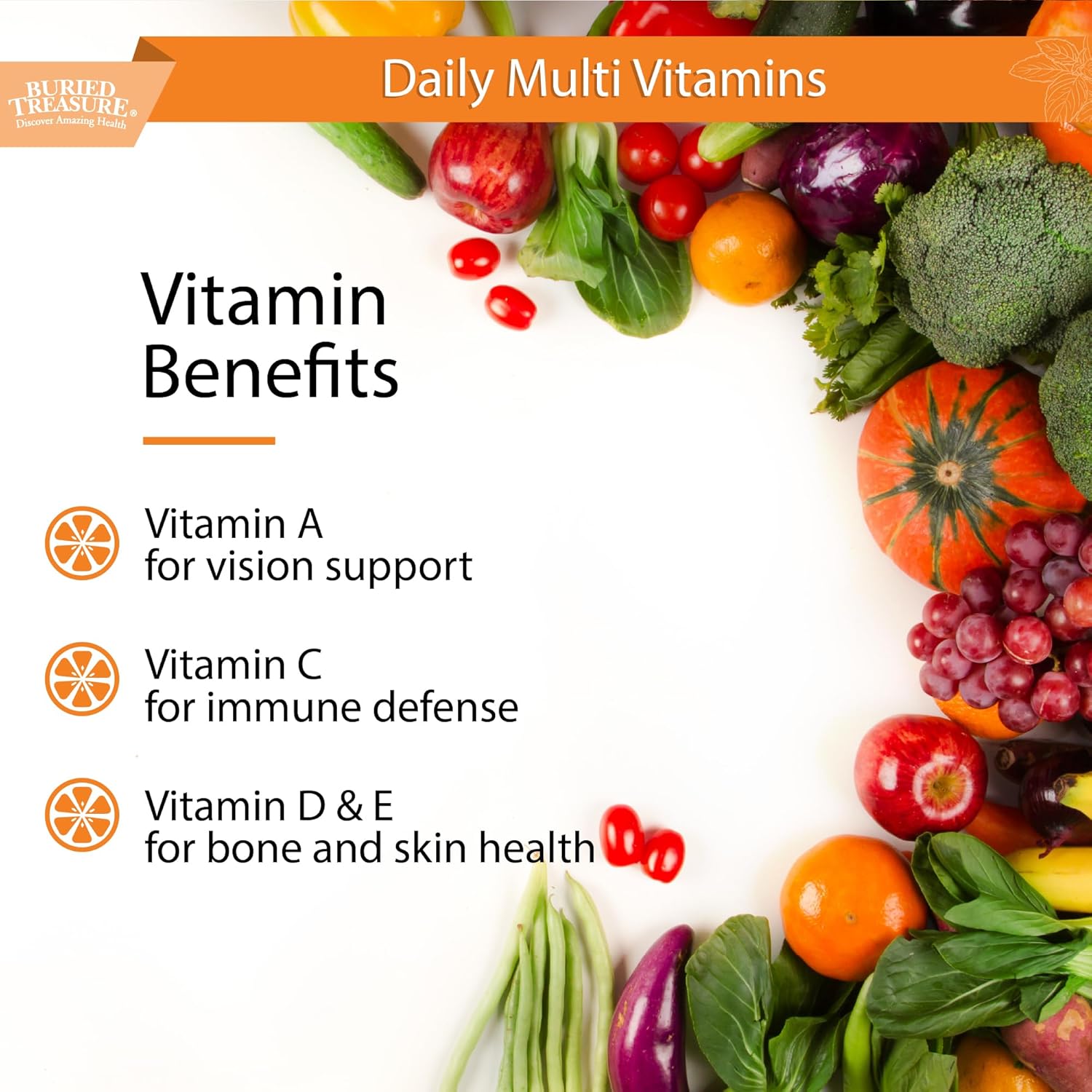 Liquid Multivitamin and Mineral Supplement with Antioxidants - Orange Zest Flavor - 32 Servings, 32oz Bottle