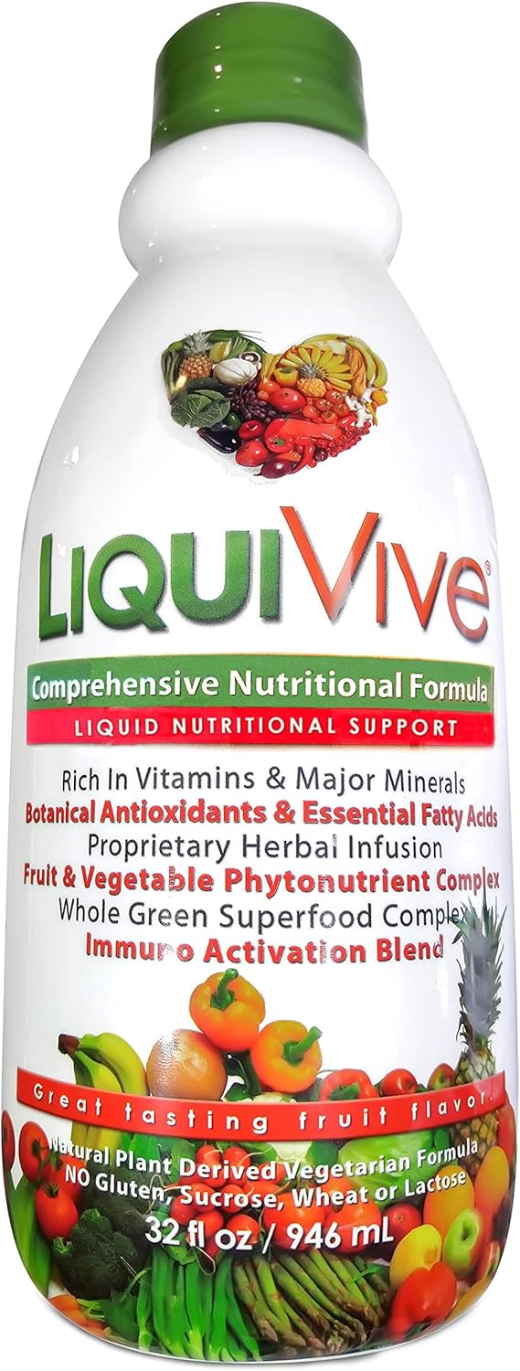 Liquid Multivitamin Superfood with Vitamin C, D3, B12, E, K | Immune Support Booster | Vegetarian | Non-GMO | Gluten Free | 32 fl oz
