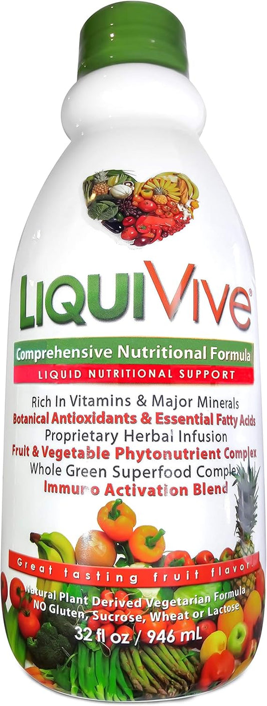 Liquid Multivitamin Superfood with Vitamin C, D3, B12, E, K | Immune Support Booster | Vegetarian | Non-GMO | Gluten Free | 32 fl oz