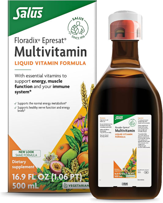 Liquid Multivitamin with Vitamin A, Milk Thistle & More for Energy & Liver Health - Vegetarian, Non-GMO - 17 fl oz Bottle