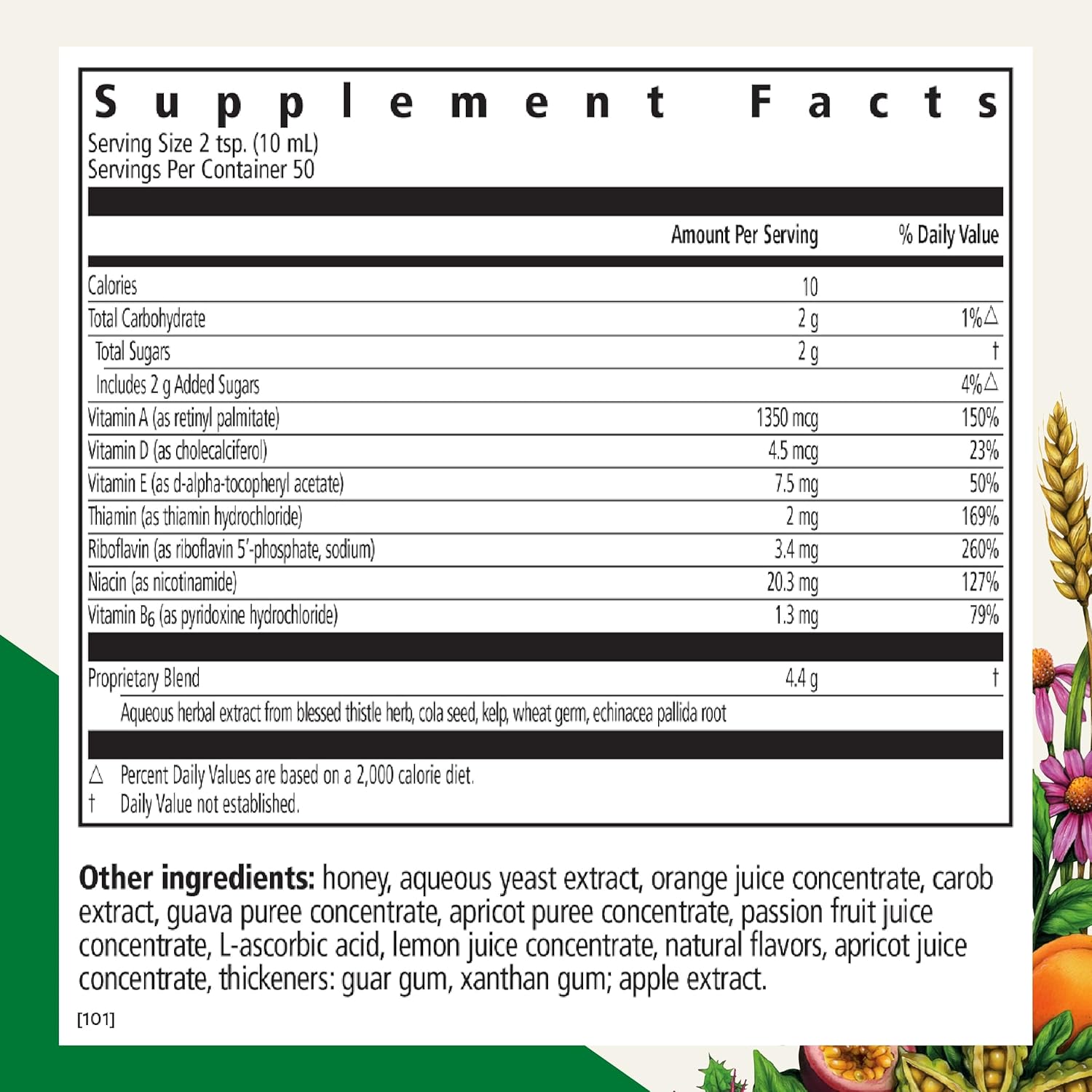 Liquid Multivitamin with Vitamin A, Milk Thistle & More for Energy & Liver Health - Vegetarian, Non-GMO - 17 fl oz Bottle