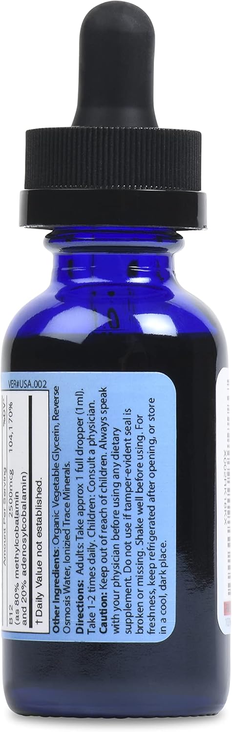 Liquid Nano Ionic B12 Supplement for Men and Women - 1 Ounce Bottle by Good State