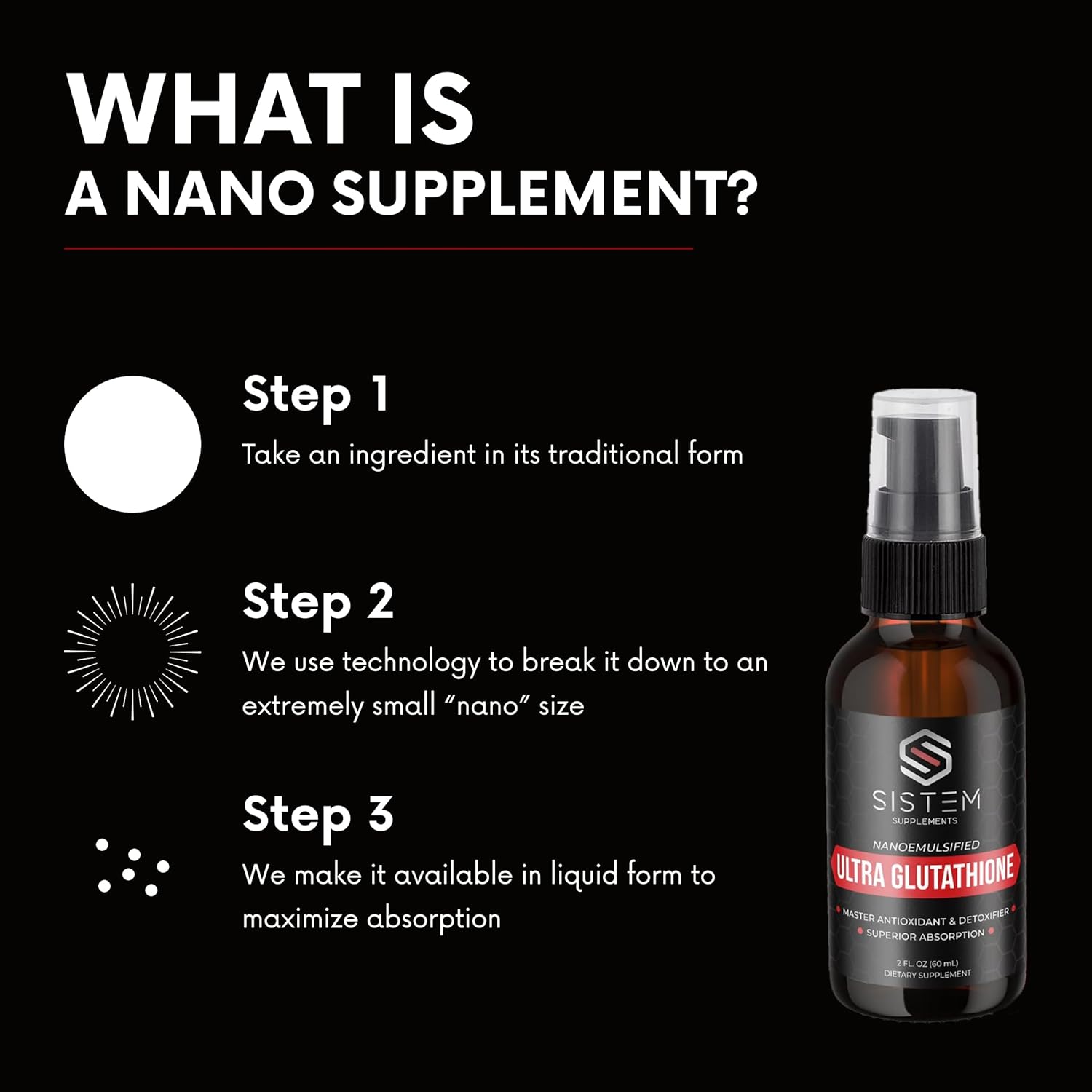 Liquid Nano Liposomal Glutathione Spray - 50mg Supplement for Immune Support & Energy Boost