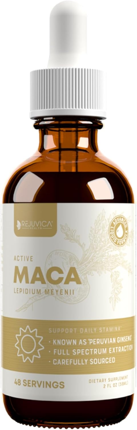 Liquid Peruvian Ginseng Extract for Energy & Vitality - Advanced Maca Root Supplement - High Absorption Formula by Rejuvica Health