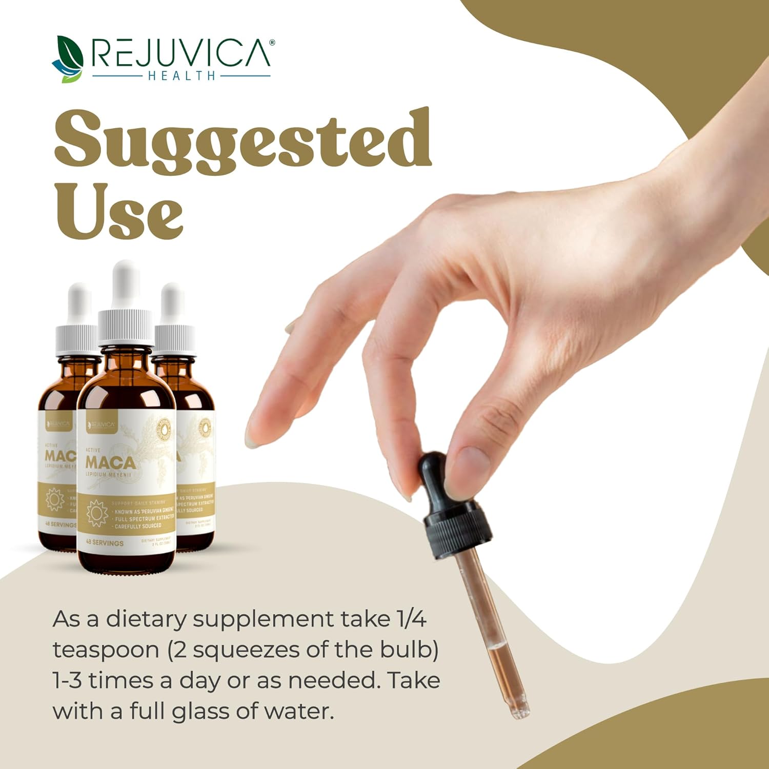 Liquid Peruvian Ginseng Extract for Energy & Vitality - Advanced Maca Root Supplement - High Absorption Formula by Rejuvica Health