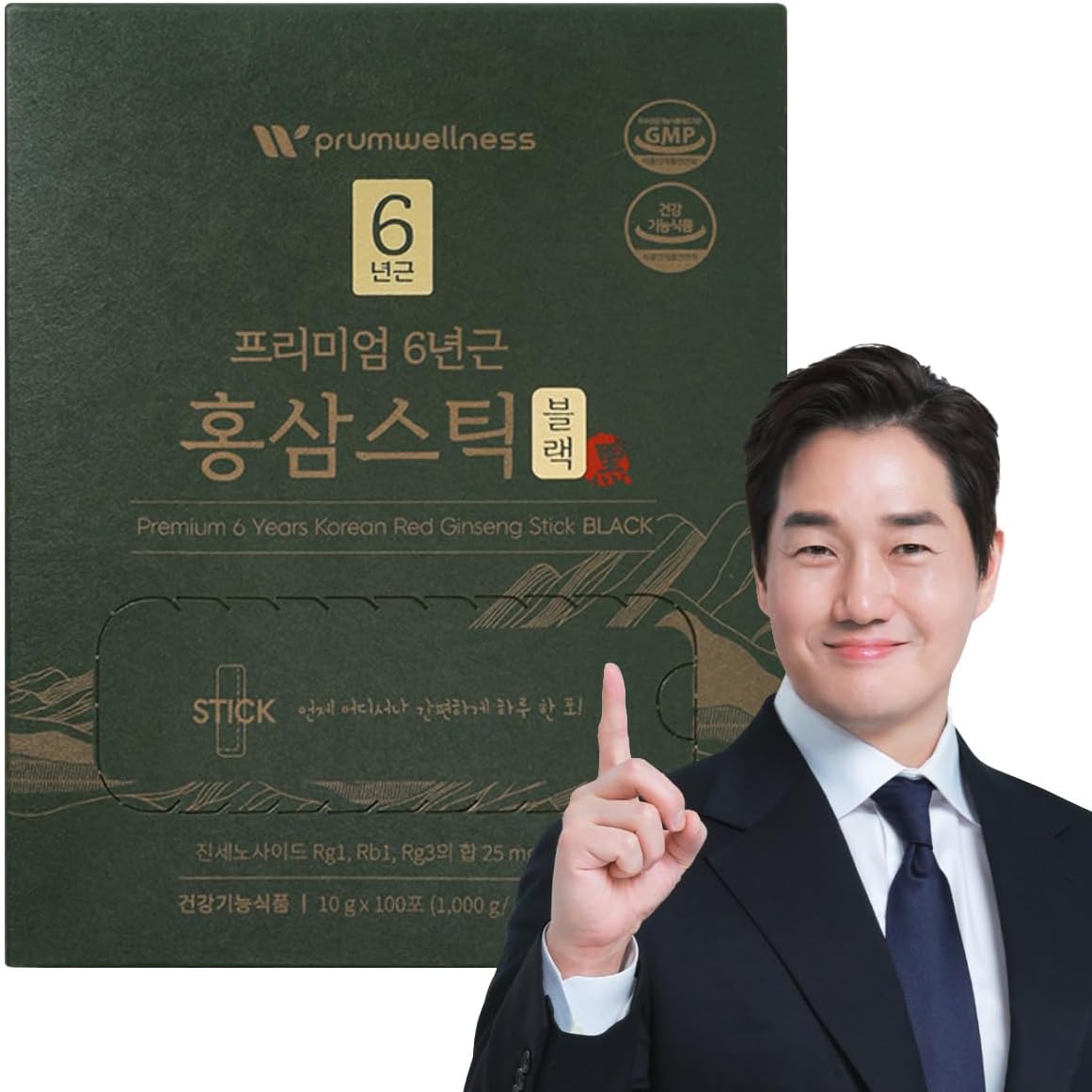 Liquid Portable Premium K-Herb Korean Red Ginseng Sticks with 25mg Ginsenoside - 100P Sticks - No Preservatives - Ginseng Black Extract