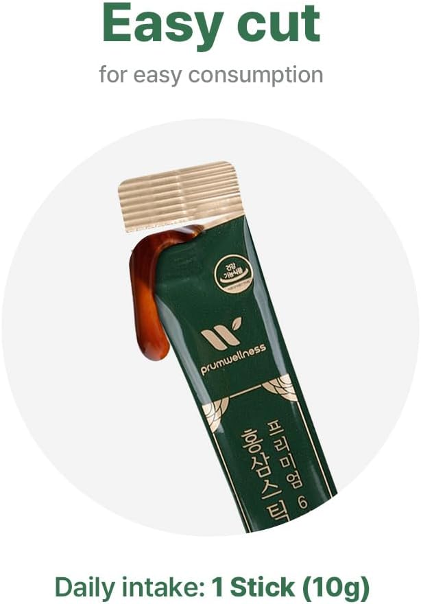 Liquid Portable Premium K-Herb Korean Red Ginseng Sticks with 25mg Ginsenoside - 100P Sticks - No Preservatives - Ginseng Black Extract