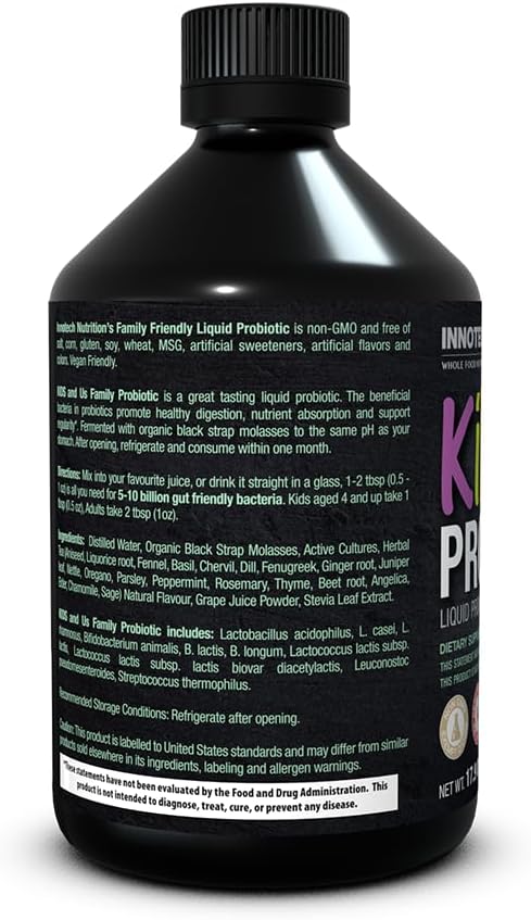Liquid Probiotic for Kids and Adults - Grape Flavour - 530 ml by INNOTECH Nutrition Solutions