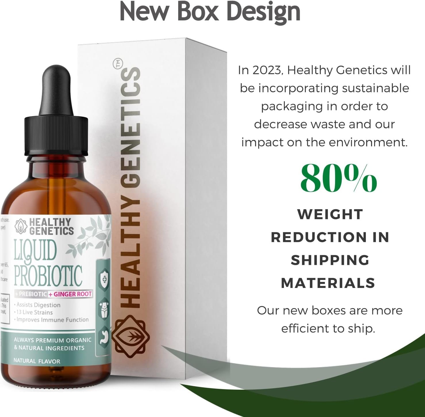 Liquid Probiotic with Prebiotic & Ginger for Digestive Health - Dairy Free, Vegan, Non-GMO - 30 Servings