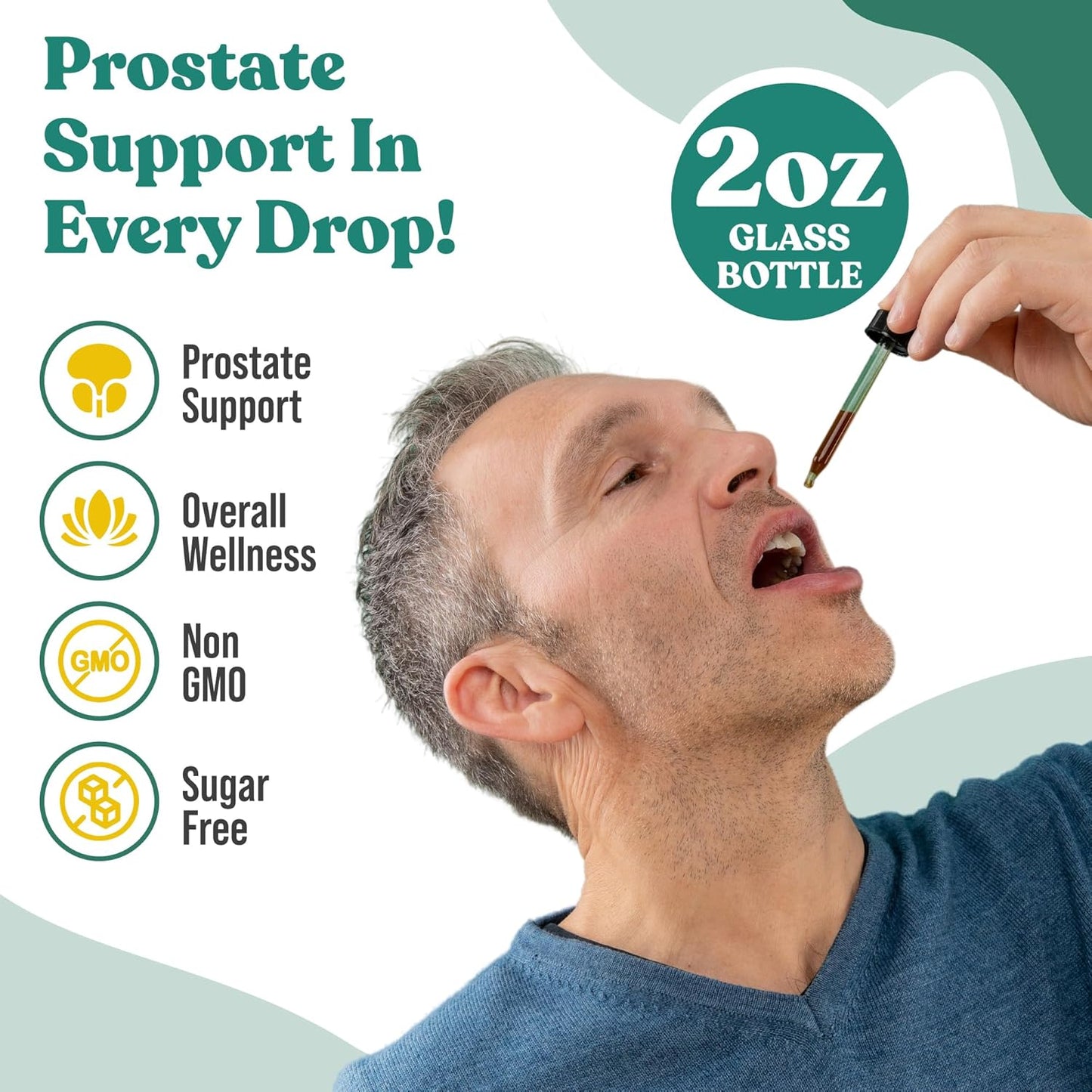 Liquid Prostate Support Supplement for Men - Advanced Formula with Pygeum, Saw Palmetto, Stinging Nettle, Turmeric & More - Enhanced Absorption by Rejuvica Health