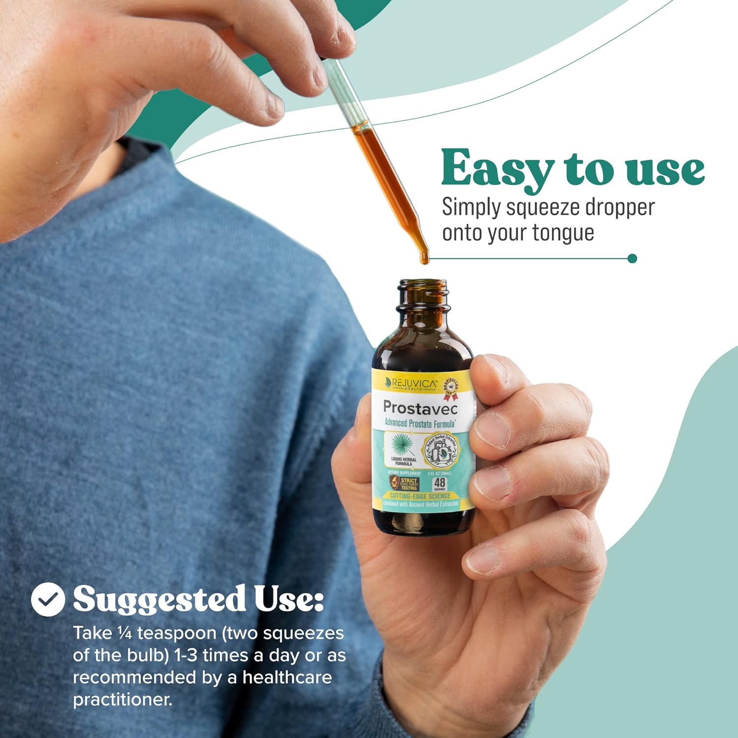 Liquid Prostate Support Supplement for Men - Advanced Formula with Pygeum, Saw Palmetto, Stinging Nettle, Turmeric & More - Enhanced Absorption by Rejuvica Health