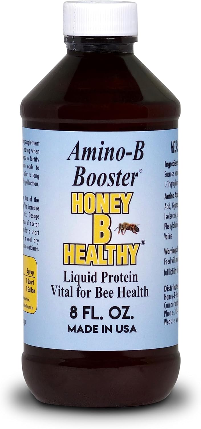 Liquid Protein Supplement for Bee Health - 8 oz. Bottle - Amino-B Booster featuring Honey