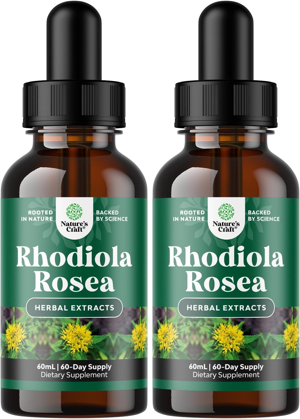 Liquid Rhodiola Rosea Supplement - High Potency Tincture for Stress, Energy, and Mood Support - 3% Salidrosides Extract - Vegan, Non-GMO, Alcohol-Free - 120 Servings