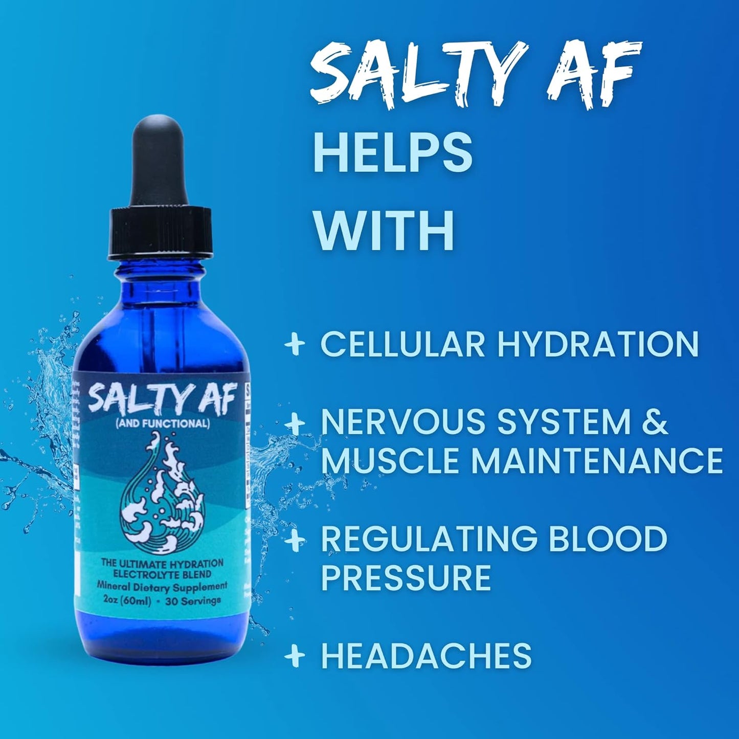 Liquid Silica Mineral Concentrate & Electrolyte Drink Mix - Hair, Skin, Nails Supplement, Unsweetened Drops for Water, Non GMO & Sugar-Free