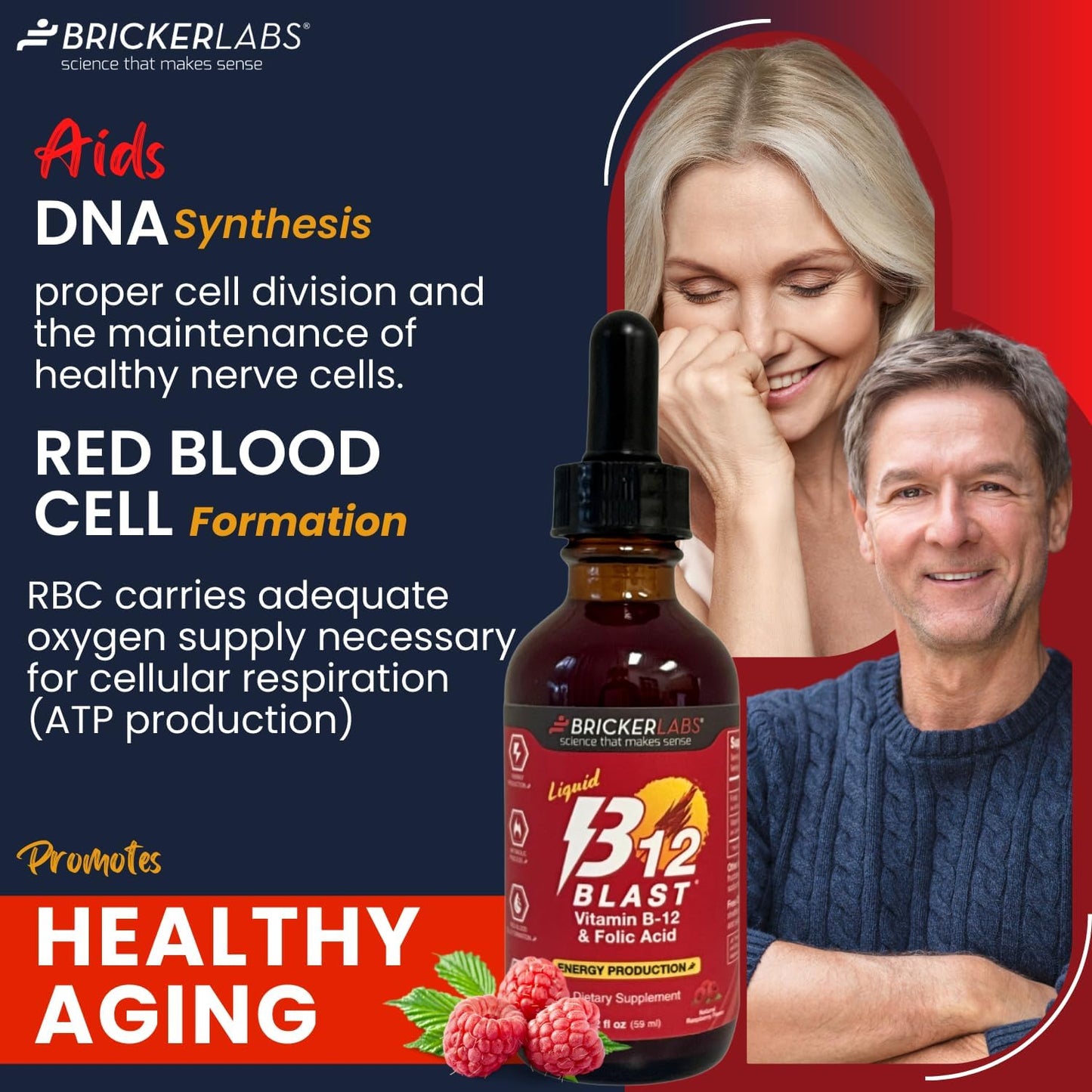 Liquid Vitamin B-12 with 7-Keto DHEA Metabolite 50 mg - Energy and Weight Management Supplement Bundle for Active Life