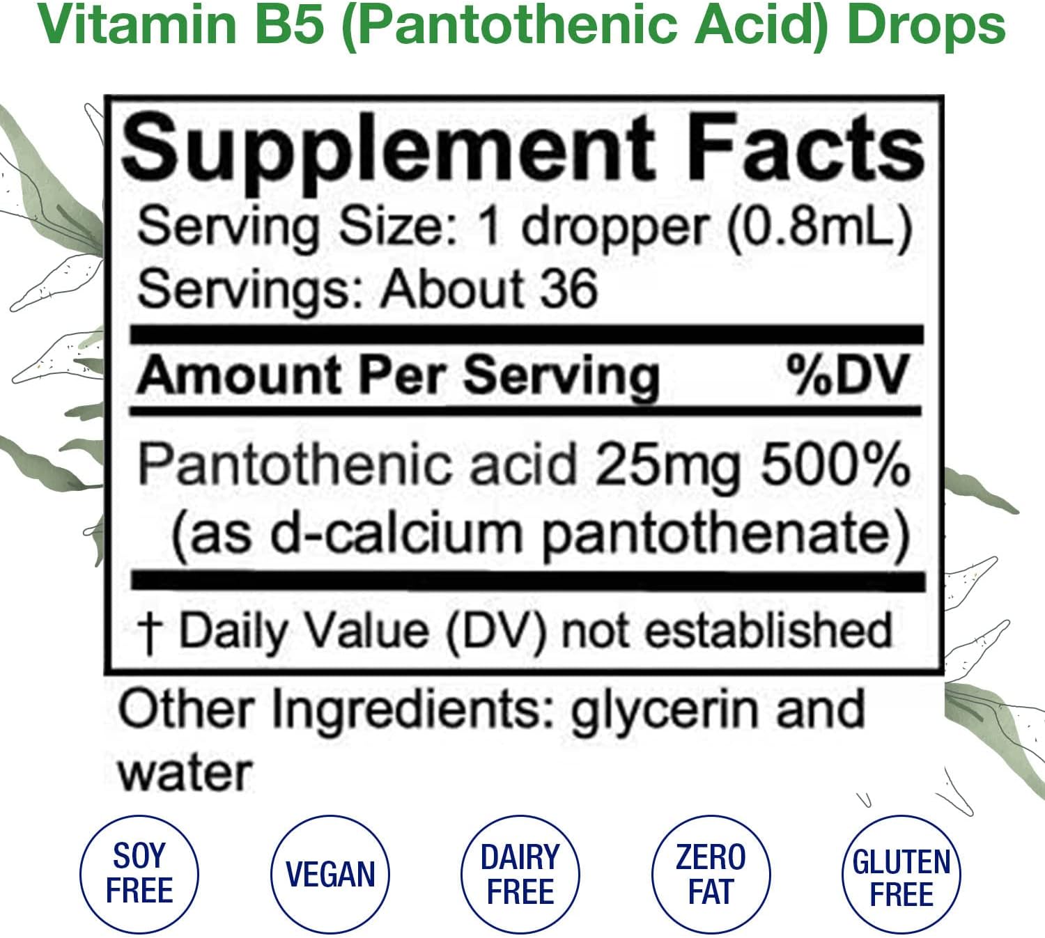 Liquid Vitamin B Complex Drops - Biotin, B5, B6 - 3 Pack, 1Fl Oz Each