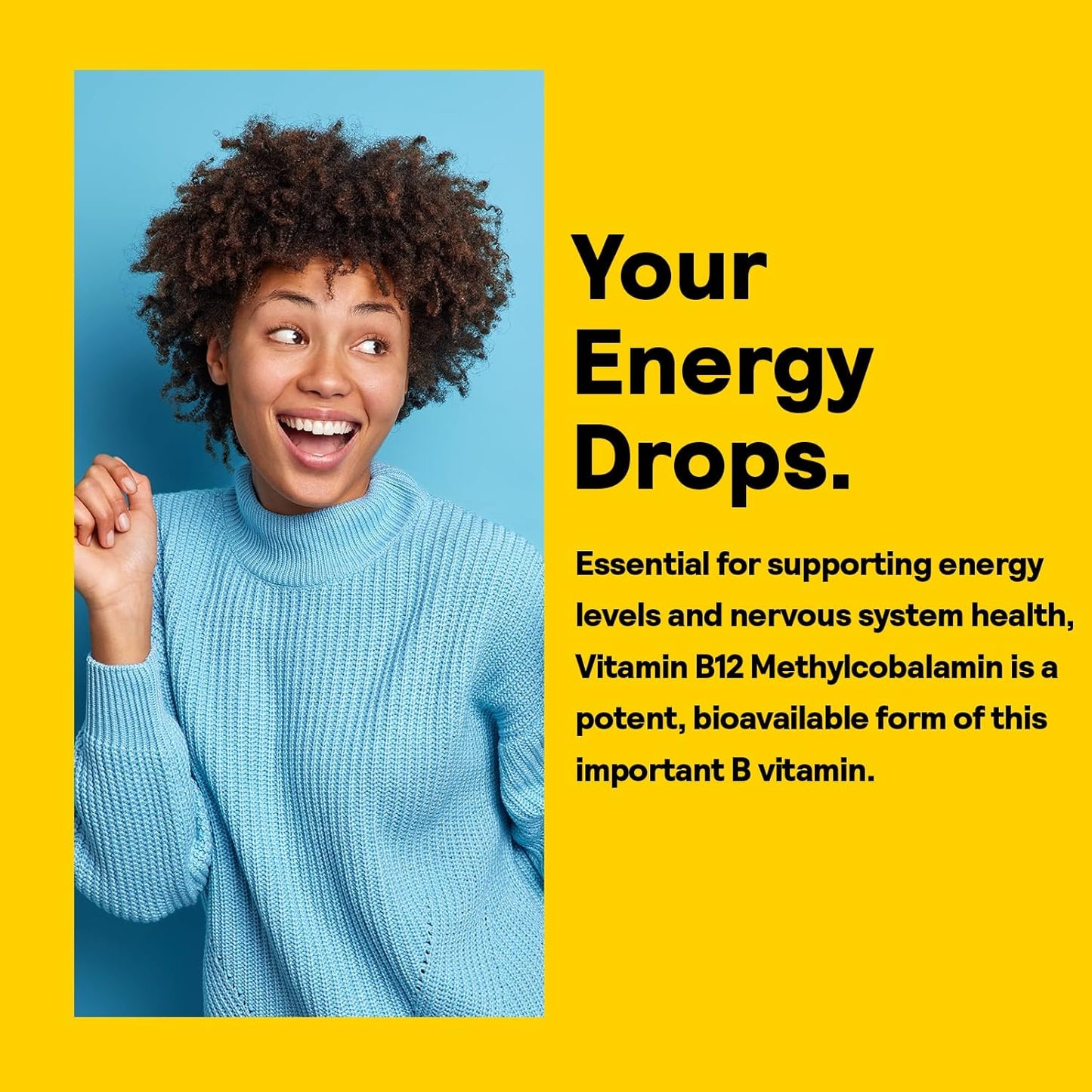 Liquid Vitamin B12 Methylcobalamin Drops - 5000 mcg Natural Mixed Berry Supplement for Energy, Nerve Function, Red Blood Cells - Sugar Free, 200 Servings, 4oz