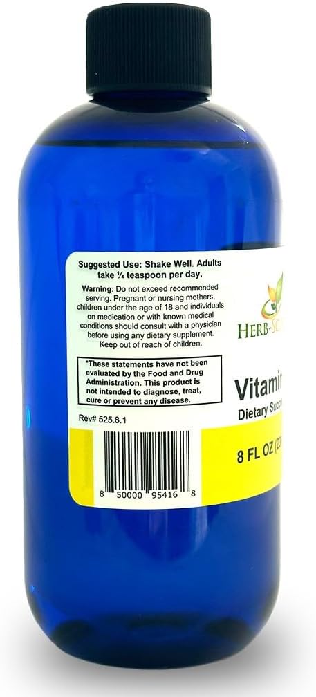 Liquid Vitamin B6 Drops with Pyridoxine Extract - Supports Brain Function, Immunity, Nervous System, Heart Health, Metabolism - 500% DV - 192 Servings - 8 fl. oz.