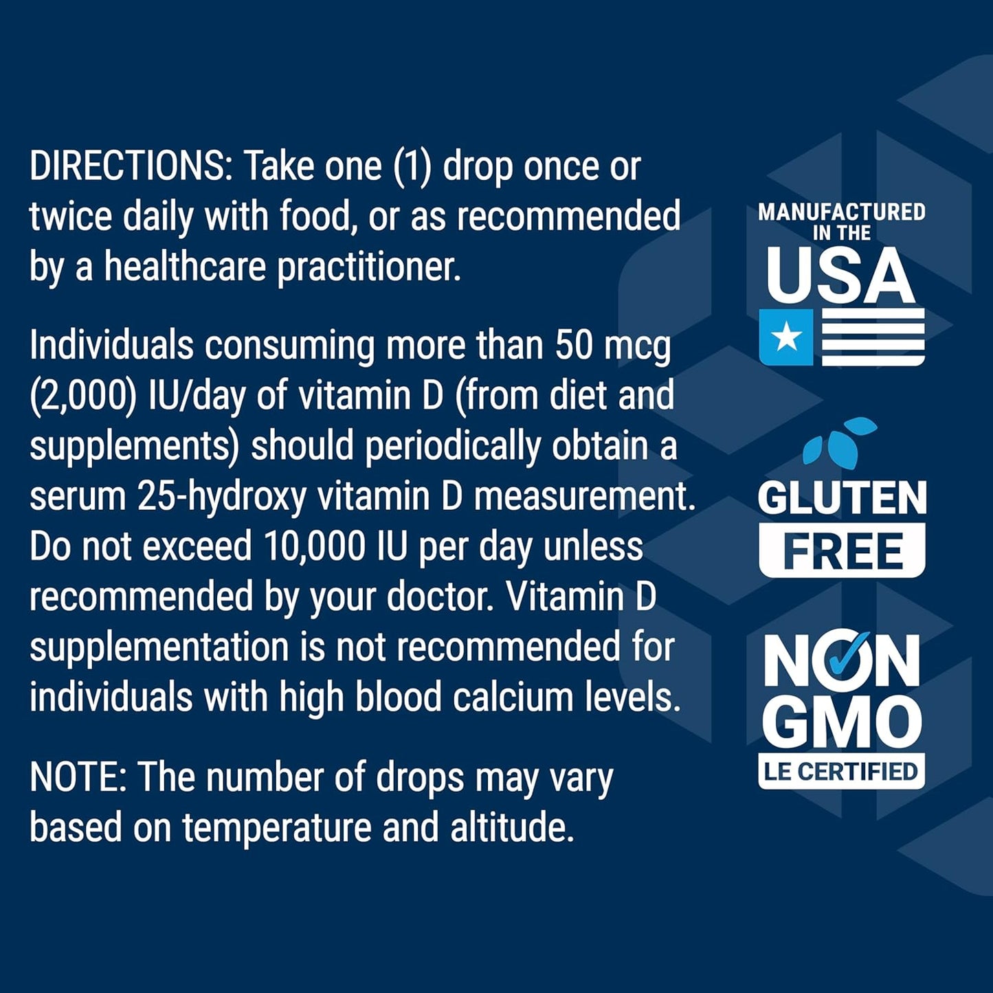 Liquid Vitamin D3 (Mint) 50mcg (2000 IU) - Immune & Bone Health Support - Tasty Peppermint Flavor - Gluten Free - Non-GMO - 29.57ml