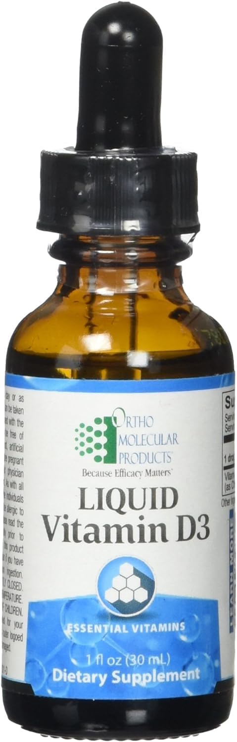 Liquid Vitamin D3 Supplement - Ortho Molecular Products - 1oz Bottle
