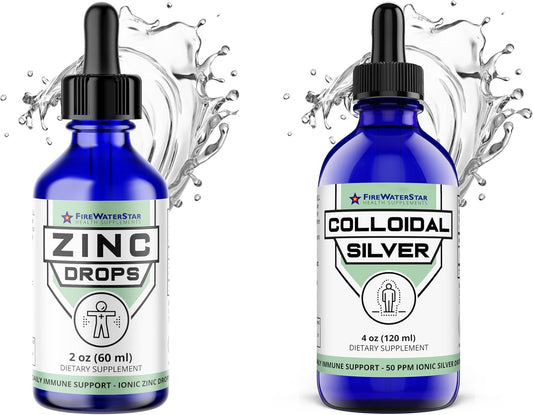 Liquid Zinc and Colloidal Silver Bundle by Firewaterstar: Boost Your Health with Essential Minerals