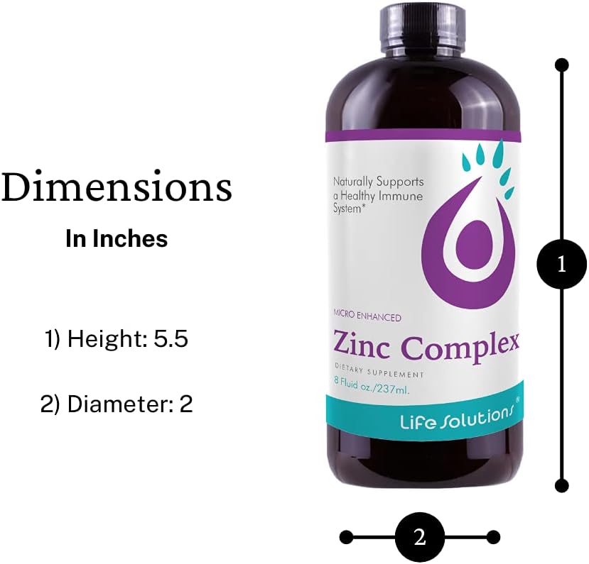 Liquid Zinc and Copper Supplements for Immune Support - High Absorption Formula - 8oz Bottle - Zinc Complex with Gluconate and Copper Gluconate for Health