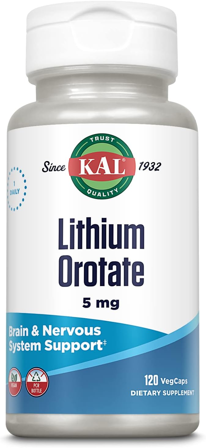 Lithium Orotate 5mg VegCaps - Chelated for Bioavailability & Mood Support