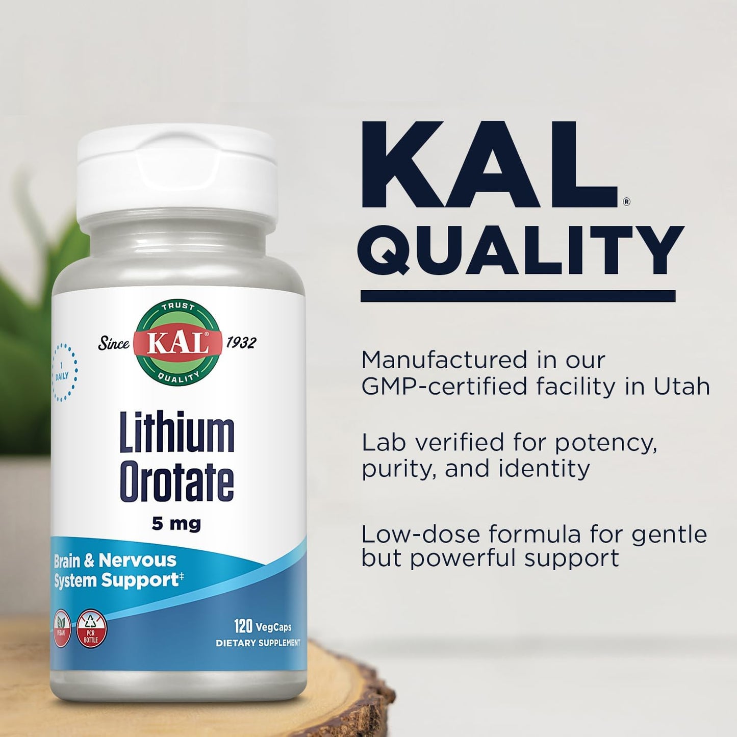 Lithium Orotate 5mg VegCaps - Chelated for Bioavailability & Mood Support