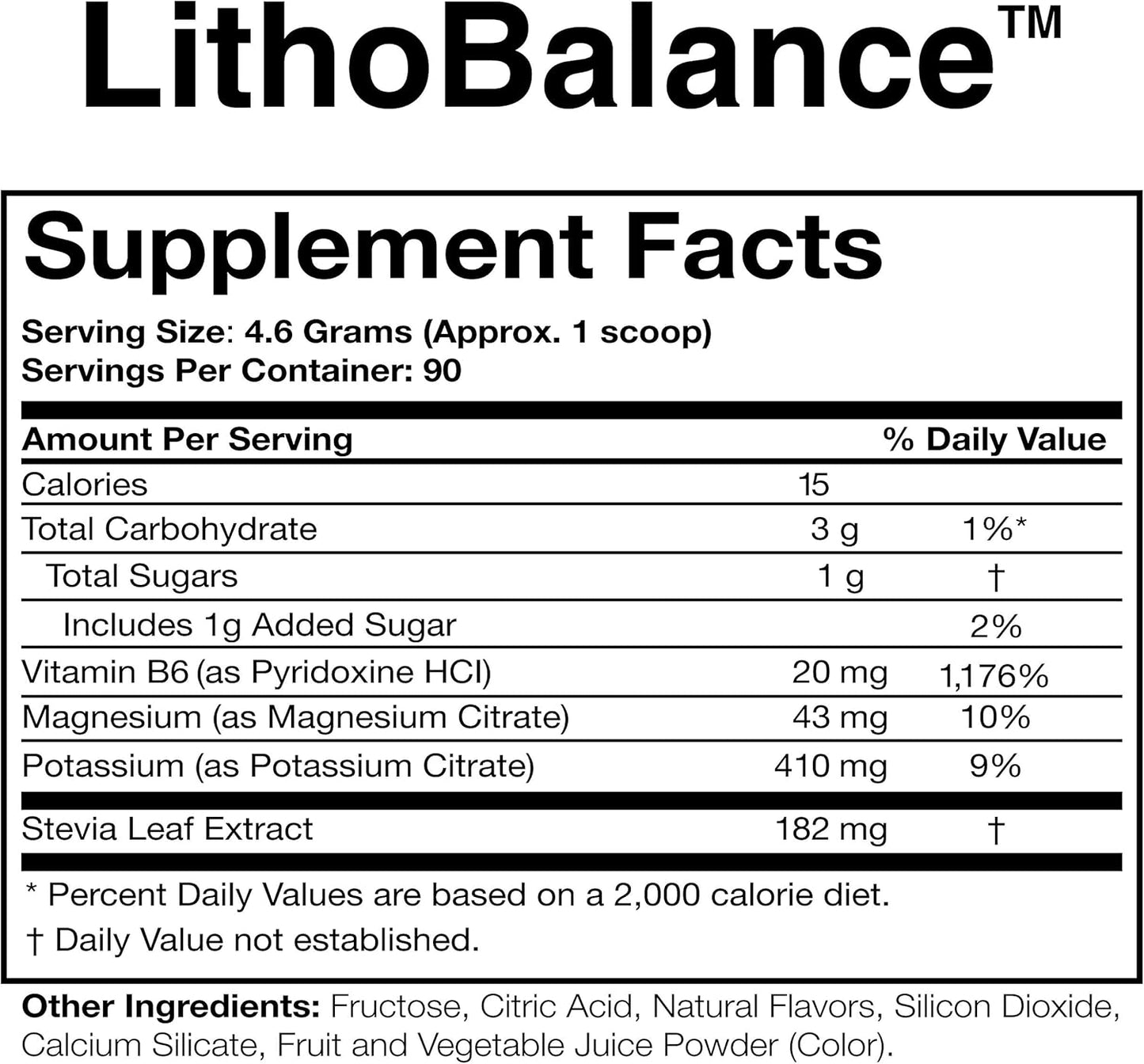 LithoBalance Kidney Support Supplement with Potassium Citrate, Magnesium Citrate, and Vitamin B6 for Kidney Stone Prevention