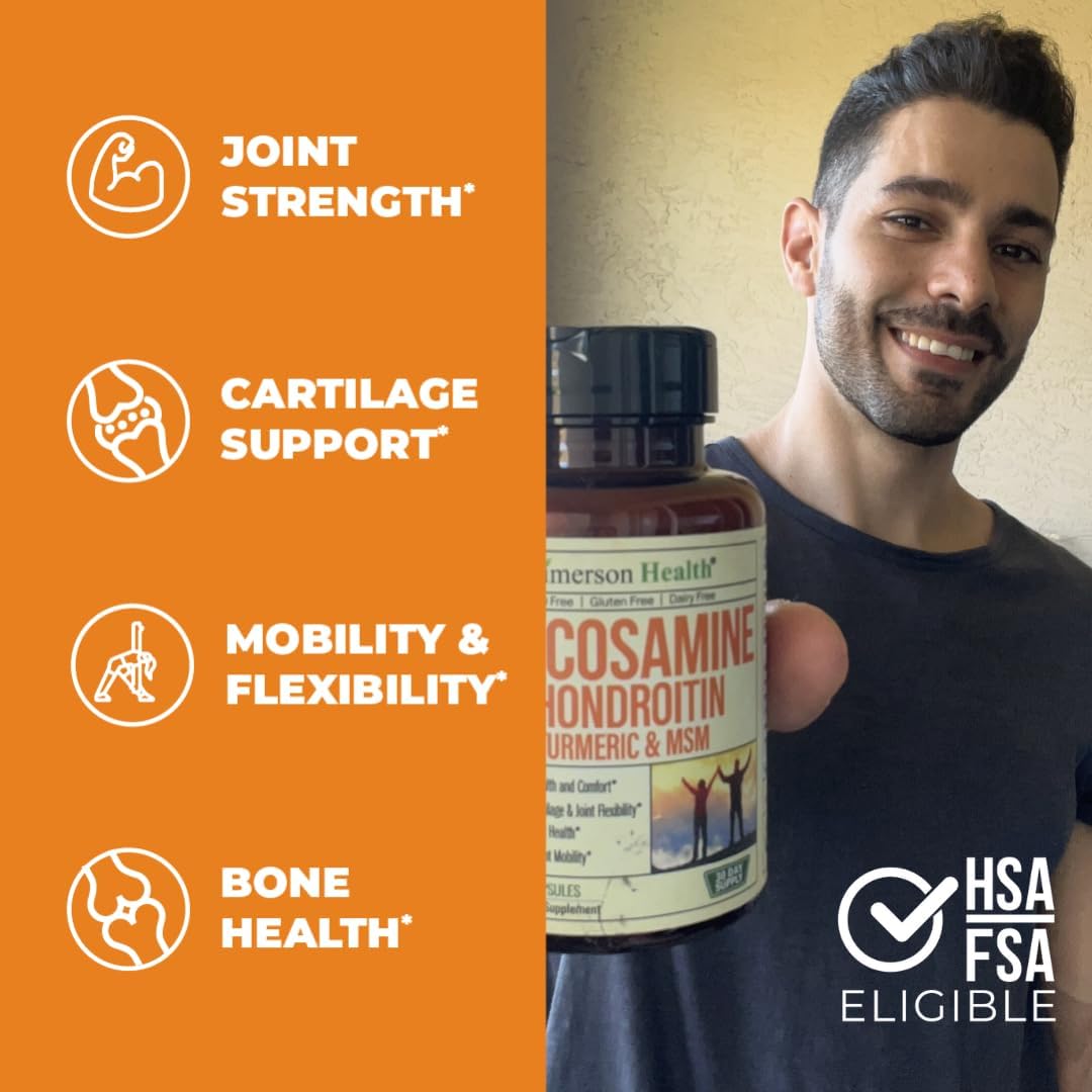 Liver and Joint Support Supplement for 40+ with Glucosamine, Chondroitin, MSM, Turmeric, Boswellia, and Milk Thistle Extract - Liver Cleanse and Repair Formula