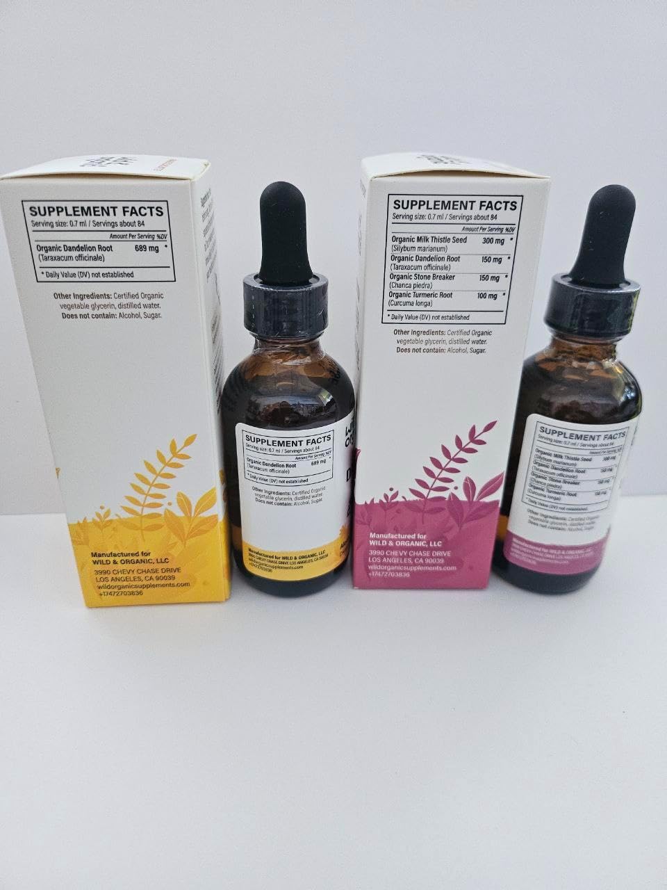 Liver Cleanse and Dandelion Root Tincture Set - 2 fl oz Each - Wildcrafted & Organic Formula