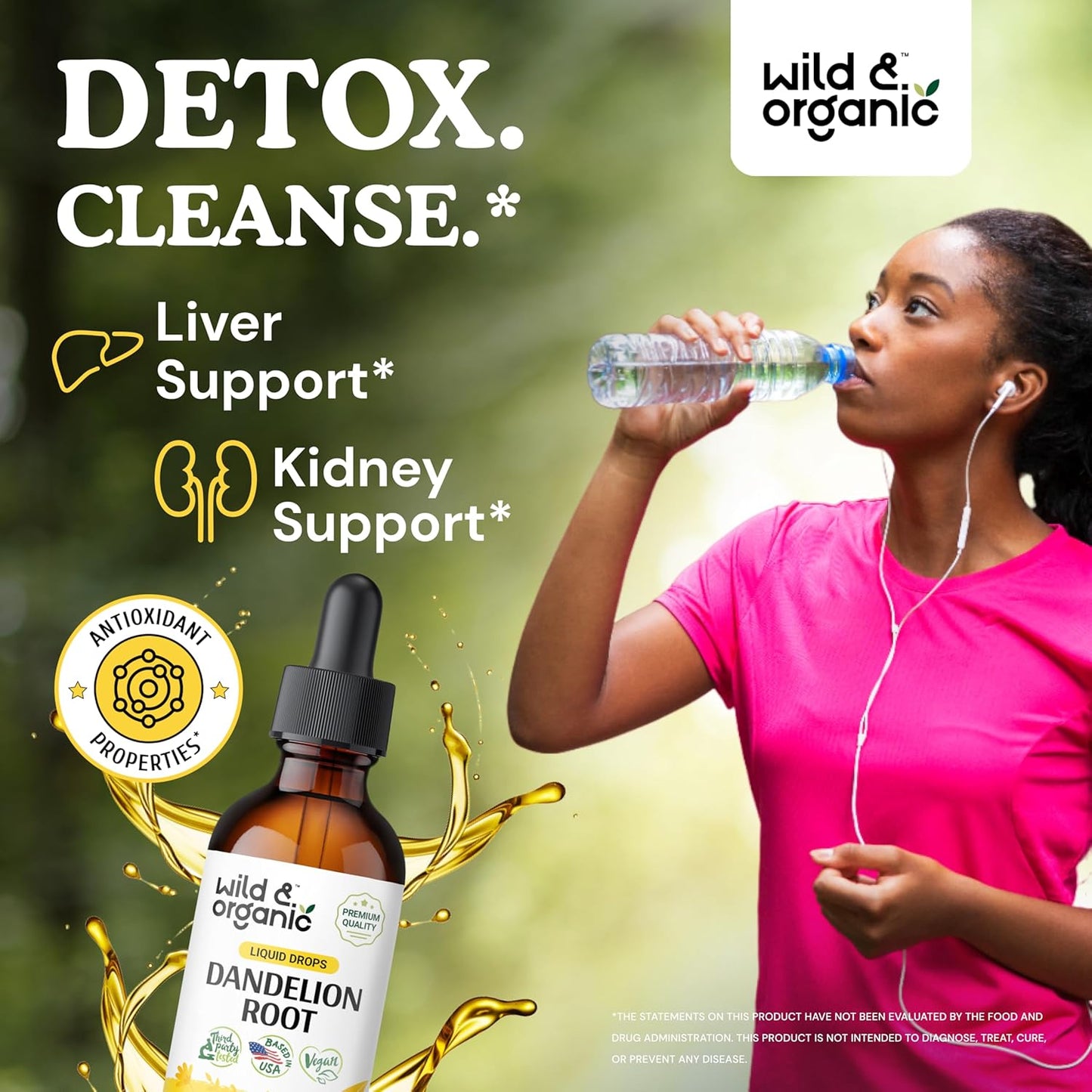 Liver Cleanse and Dandelion Root Tincture Set - 2 fl oz Each - Wildcrafted & Organic Formula