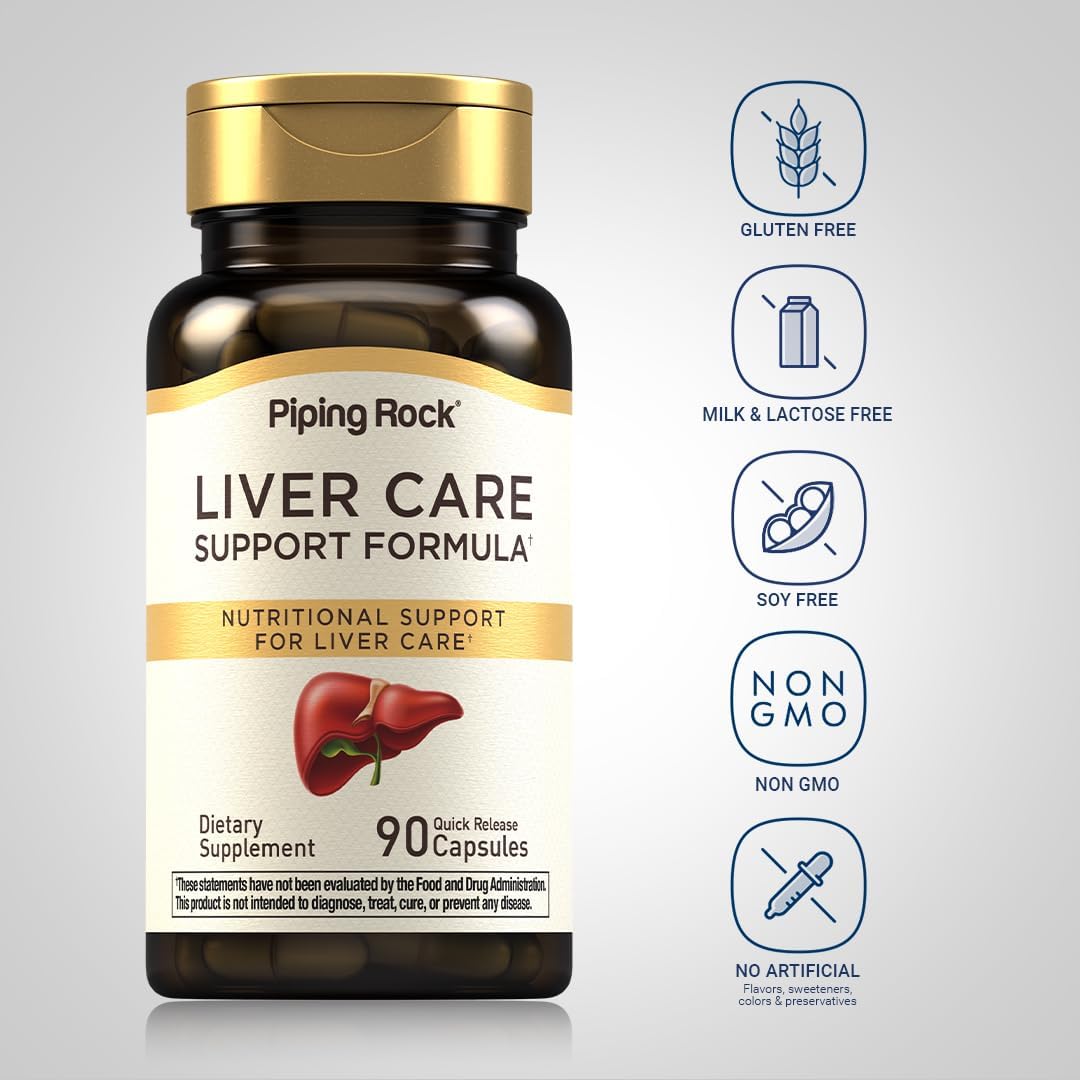 Liver Cleanse Complex Capsules | 90 Count Liver Care Support Formula | Non-GMO, Gluten-Free Supplement by Piping Rock