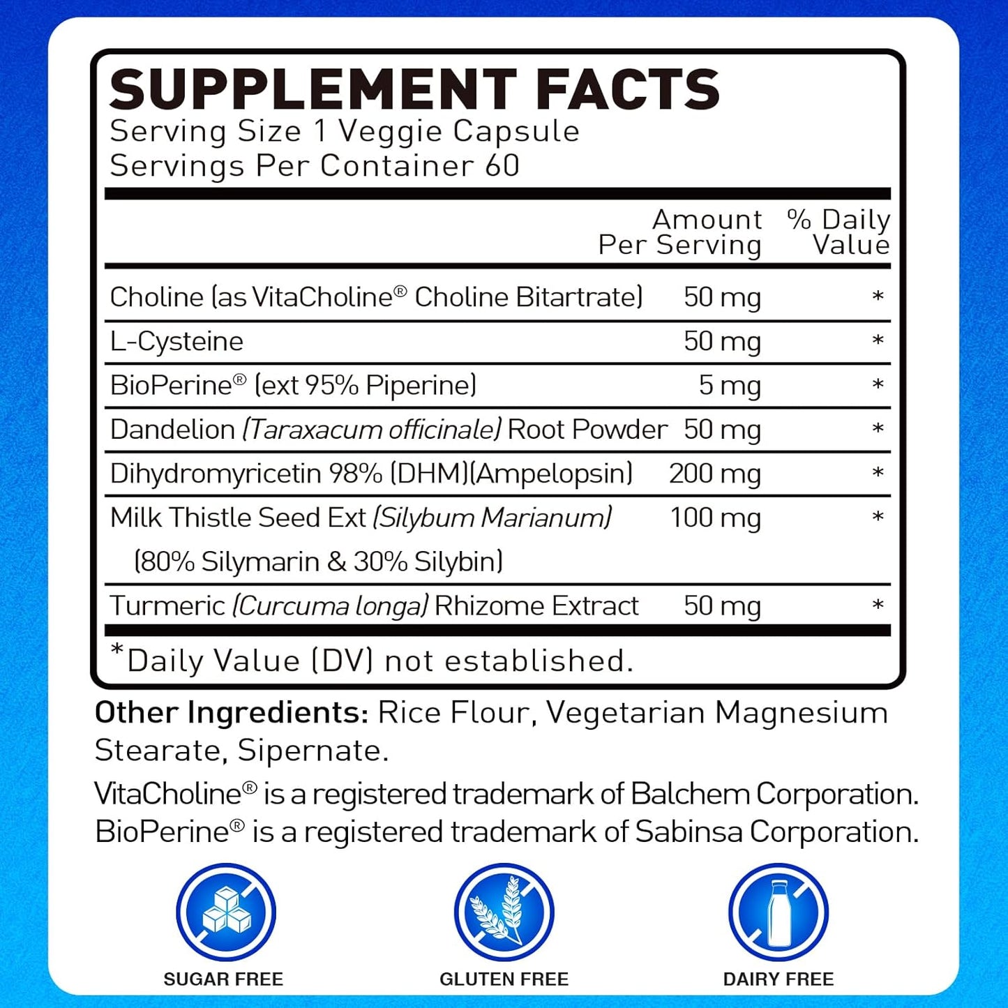 Liver Cleanse & Detox Capsules with Milk Thistle, Dandelion, Turmeric - 60 Capsules