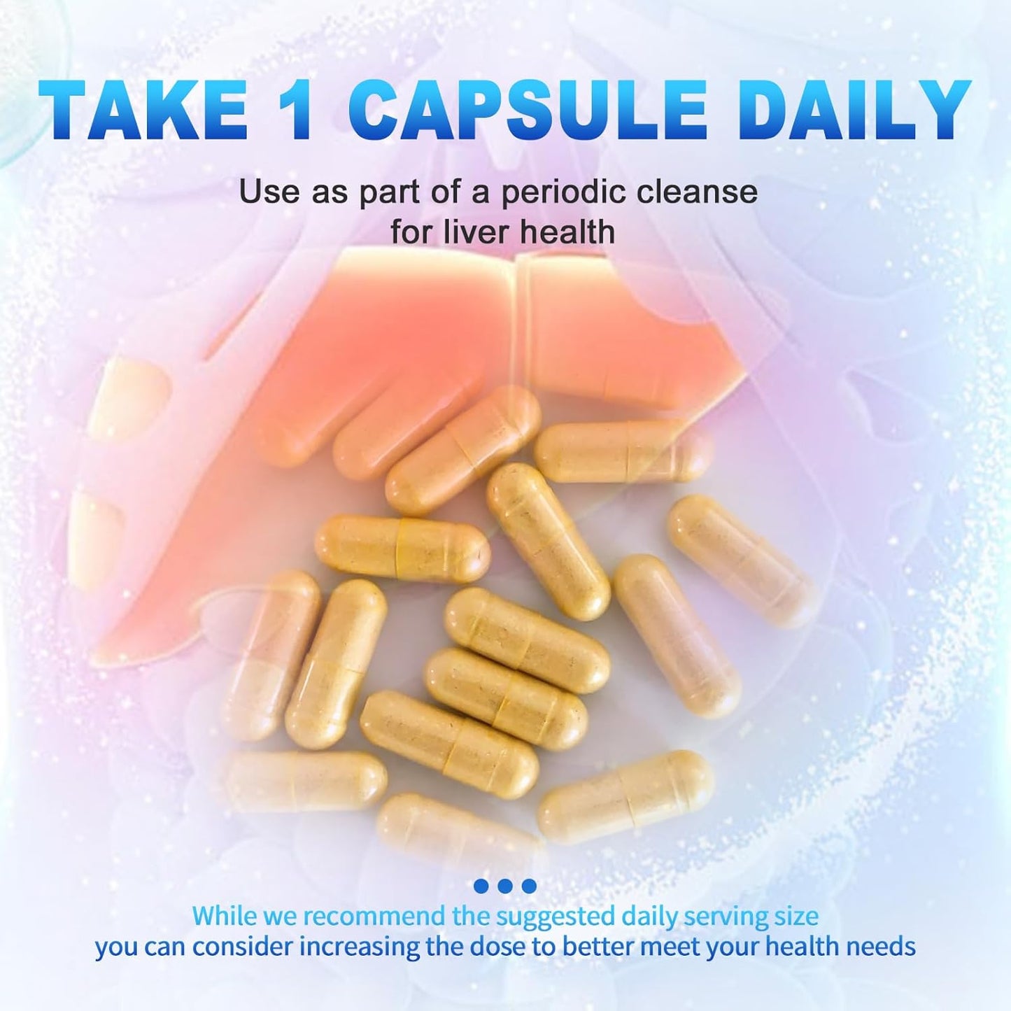 Liver Cleanse & Detox Capsules with Milk Thistle, Dandelion, Turmeric - 60 Capsules