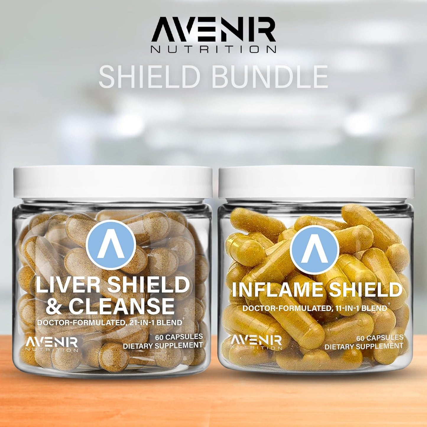 Liver Cleanse Detox & Repair + Inflame Shield Bundle - Milk Thistle, Turmeric, Ginger Supplements - 60 Capsules