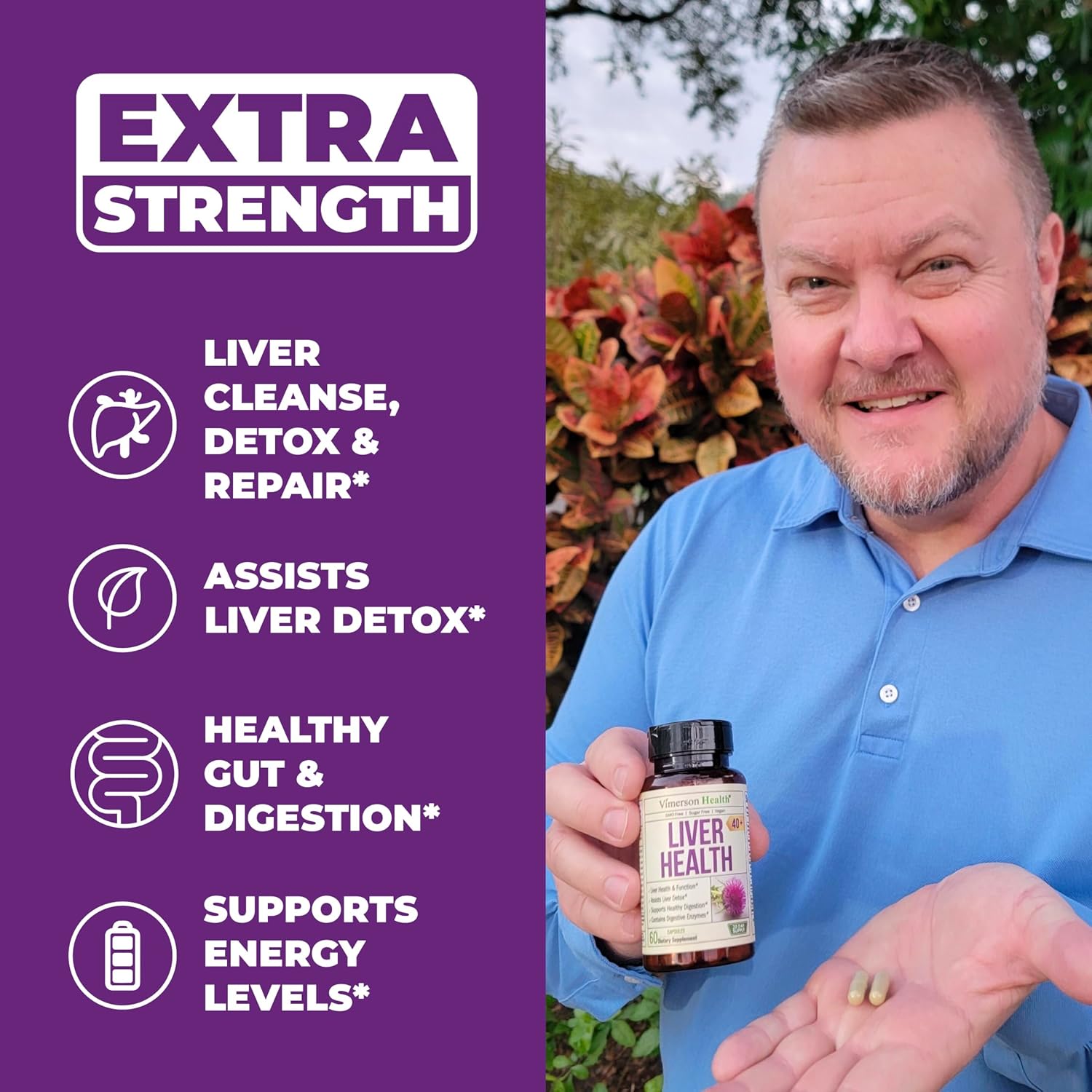 Liver Cleanse Detox & Repair Milk Thistle Supplement for Adults Over 40 + Multivitamin for Women by Vimerson Health