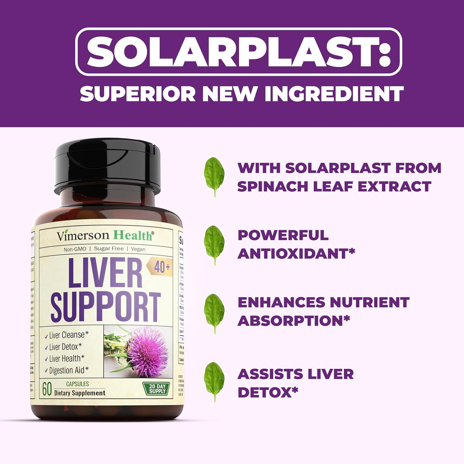 Liver Cleanse Detox & Repair Milk Thistle Supplement + Joint Support Vegan Glucosamine Chondroitin MSM Supplement by Vimerson Health