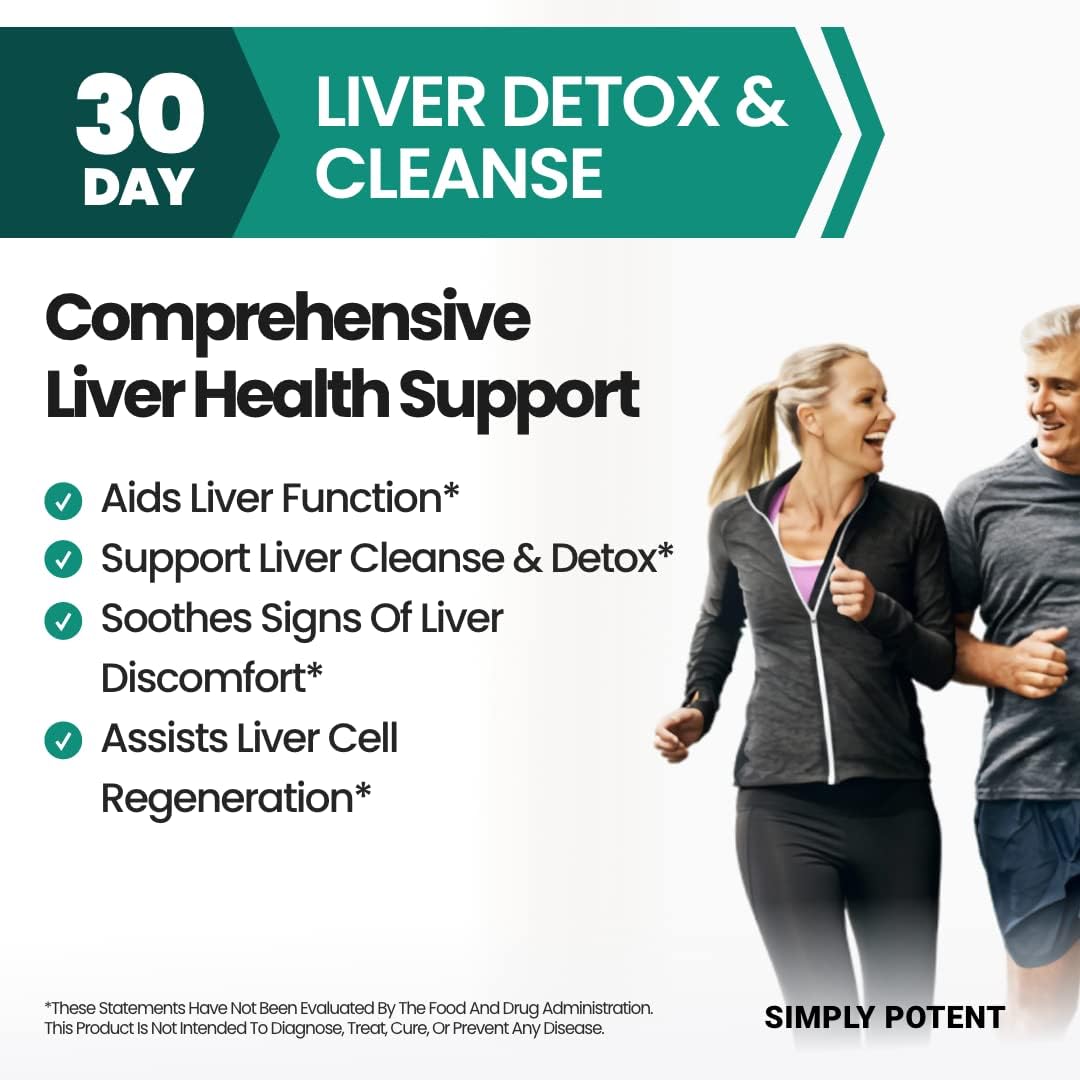 Liver Cleanse Detox Supplement with Artichoke Extract & 22 Herbs - Liver Health Formula for Support & Repair - 60 Capsules