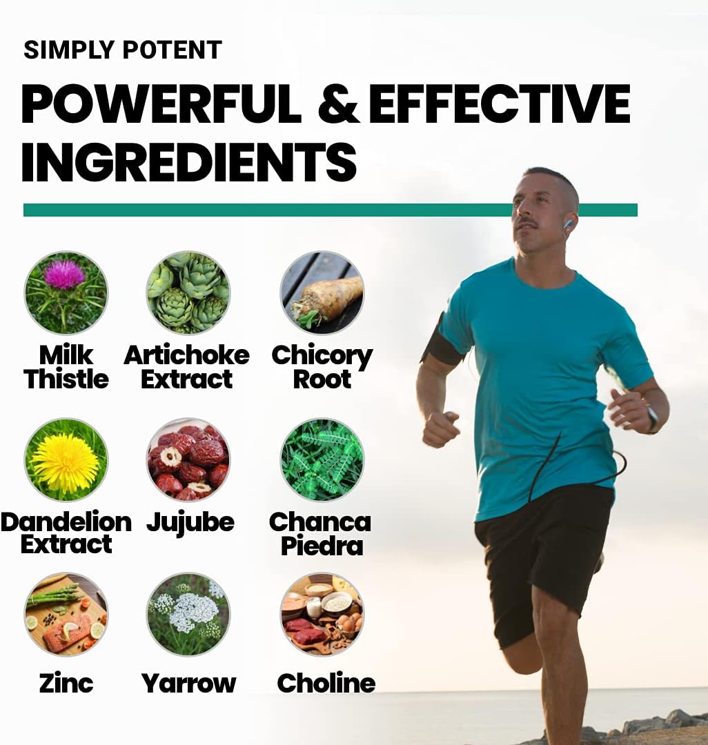 Liver Cleanse Detox Supplement with Artichoke Extract & 22 Herbs - Liver Health Formula for Support & Repair - 60 Capsules