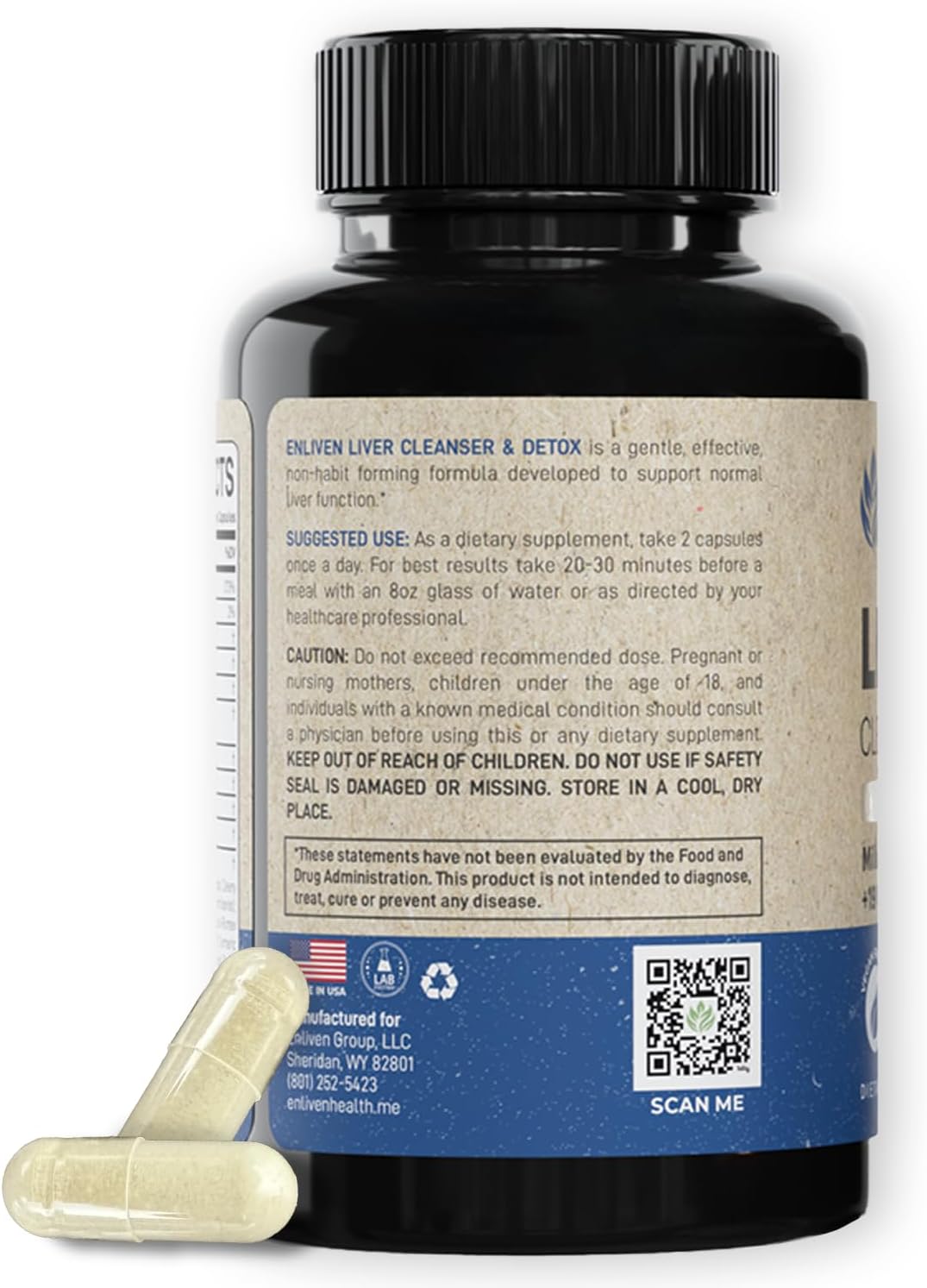 Liver Cleanse Detox Supplement with Milk Thistle & Dandelion - Supports Liver Health, Fatty Liver Support for Men & Women - Non-GMO, Made in USA - 60 Capsules