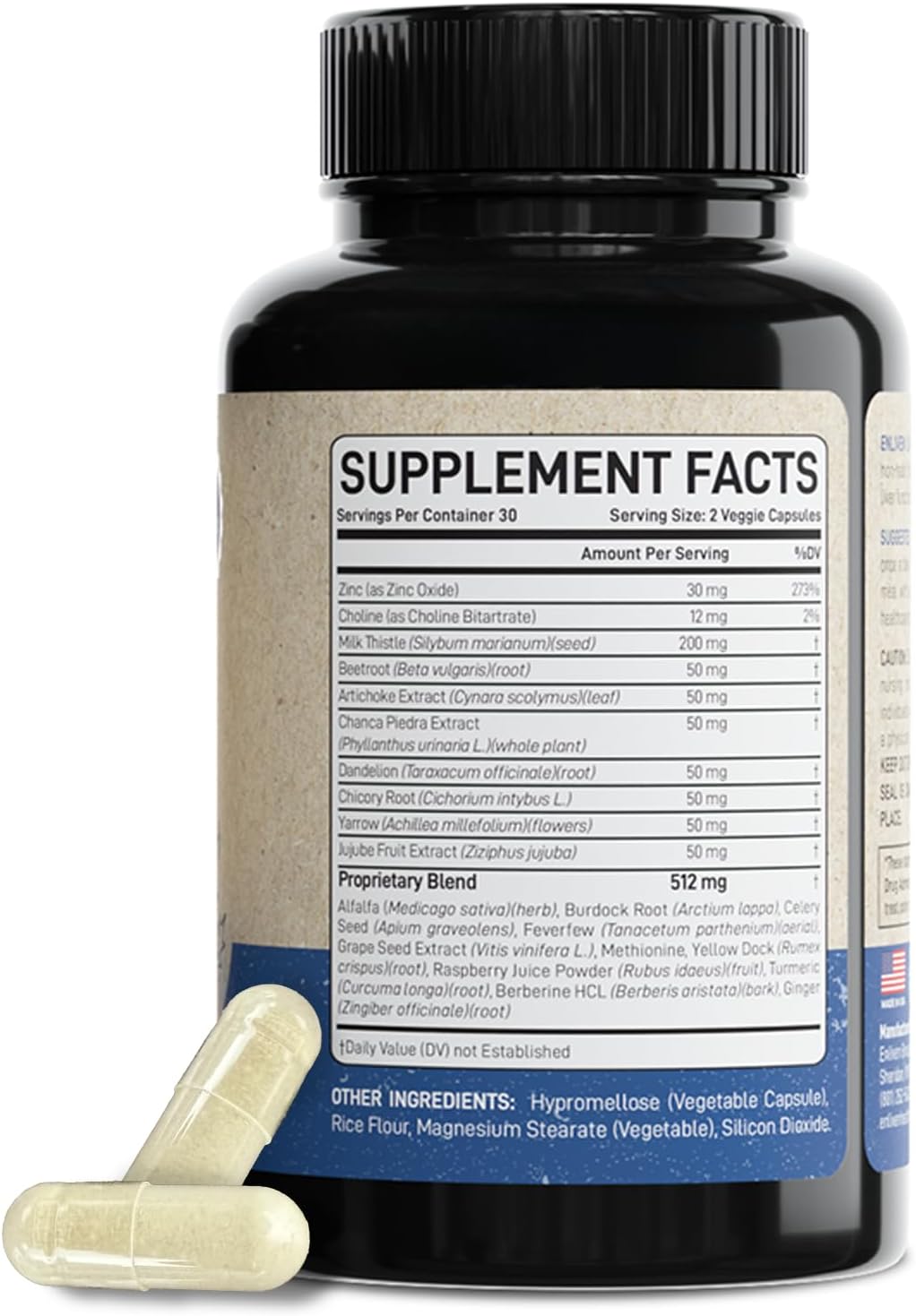 Liver Cleanse Detox Supplement with Milk Thistle & Dandelion - Supports Liver Health, Fatty Liver Support for Men & Women - Non-GMO, Made in USA - 60 Capsules