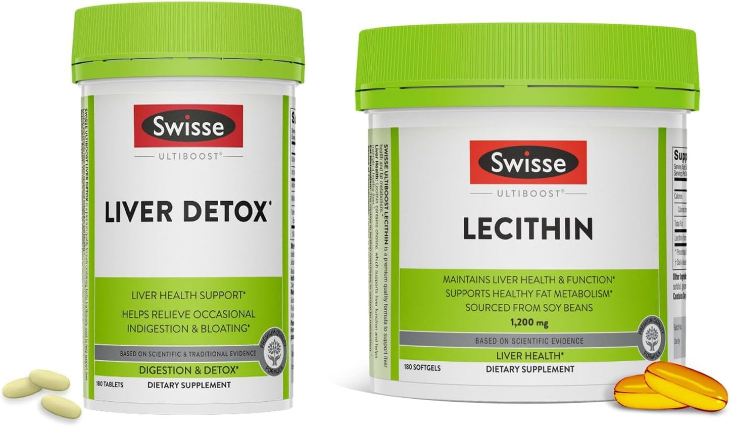 Liver Cleanse & Repair Bundle with Milk Thistle, Lecithin | Detox & Support for Fatty Liver | Swisse Liver Supplement