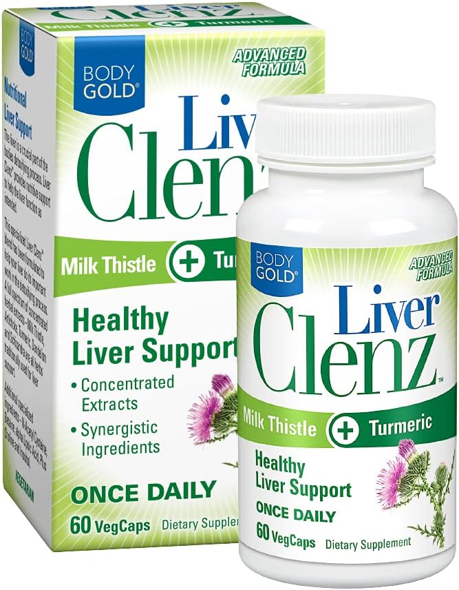 Liver Clenz VegCapsules - Body Gold Liver Cleanse Supplement, 60 Count